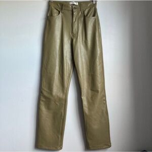 Abercrombie & Fitch Faux Leather The 90s Straight Ultra High Rise pant S…